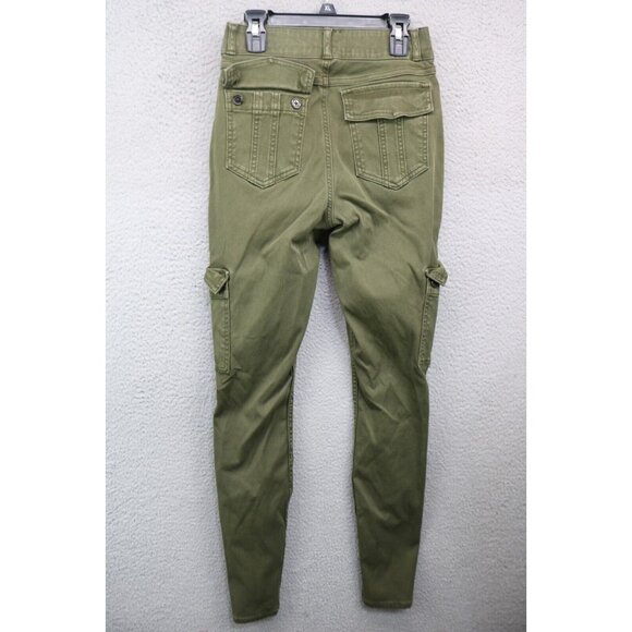 Spanx Olive Green Skinny Pull-On Jeans-Size Small/Petite-Pockets - Picture 7 of 10